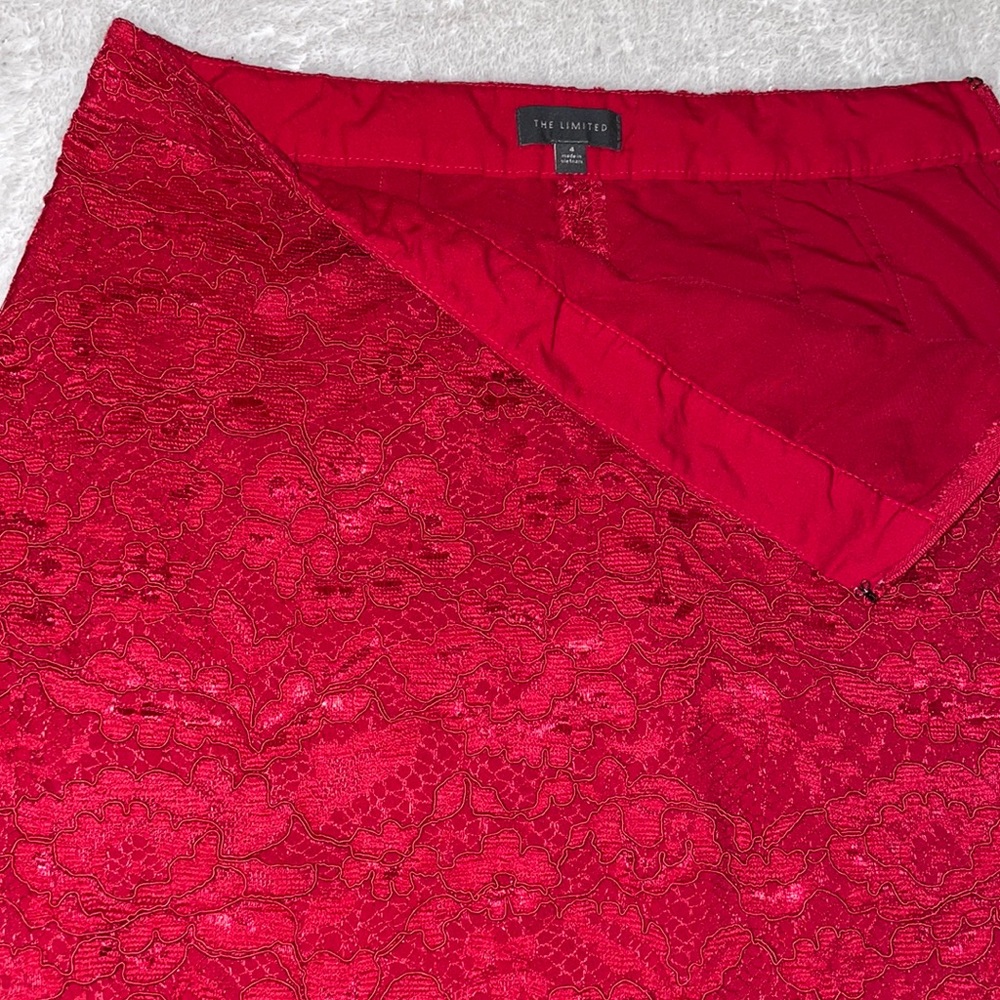 The Limited red lace skirt